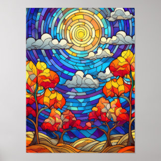 Glaseffekt, modern digital konst Poster, väggkonst