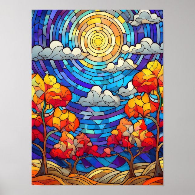 Glaseffekt, modern digital konst Poster, väggkonst (Framsidan)