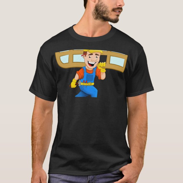glaser fensterbauer glazier handwerker donut  anim t shirt (Framsida)
