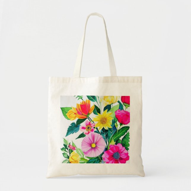 Glaserade blommor tygkasse (Framsidan)