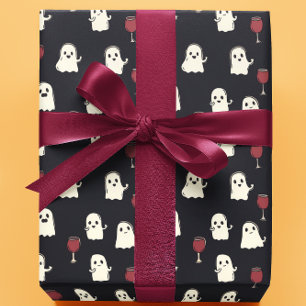 Glaserna Halloween Cute Spöken och Vin Presentpapper