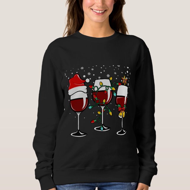 Glaserna Santa Hat från vin Sayed Vin T Shirt (Framsida)