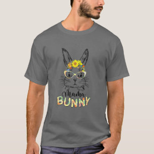 Glaset Cute Mamma Bunny Ansikte, Påsk Dag M T Shirt