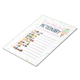 Glaset Ice Cream Emoji Baby Bok Baby Shower Game P Anteckningsblock