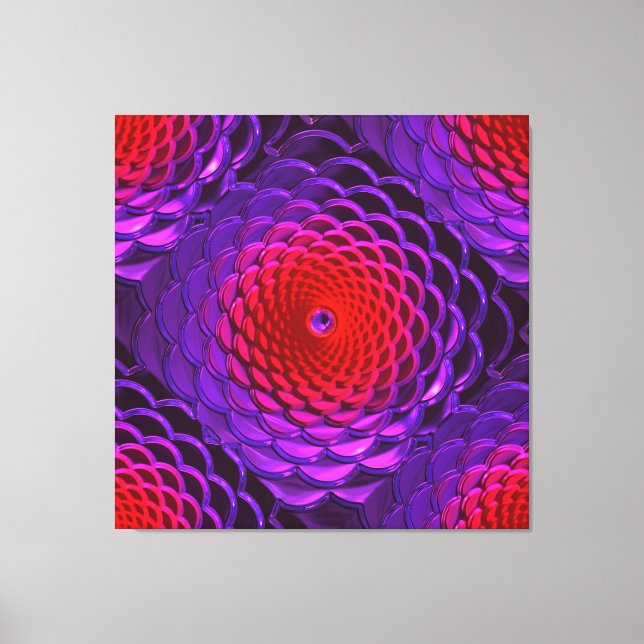 Glaset Lotus Mönster Art 3A Canvastryck (Framsida)