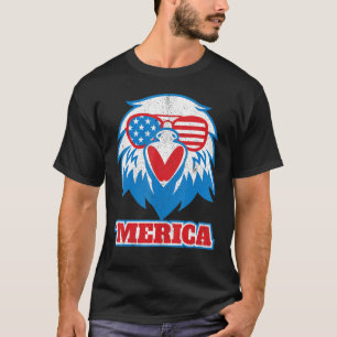 Glaset Merica Eagle USA flagga 4:e juli fågellov T Shirt