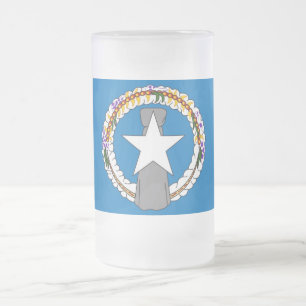Glaset Mugg med flagga Nordmariana, frostat
