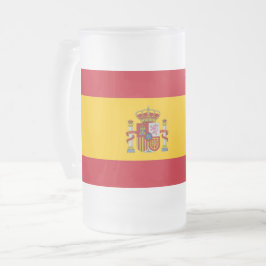 Glaset Mugg med flagga Spanien, frostat