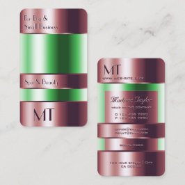 Glaset ro Guld kan Grönt vätskor med Initialer Visitkort