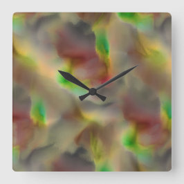 Glaset ser ut i rött och kalkgrönt på nyanser av g fyrkantig klocka