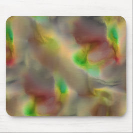 Glaset ser ut i rött och kalkgrönt på nyanser av g musmatta