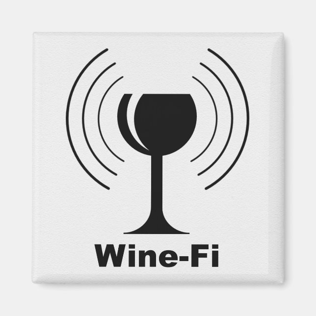 Glaset vin-Fi Vågar Black Vin Magnet (Framsidan)