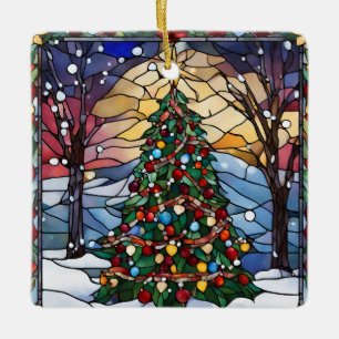 Glaset Yule Träd Ornament