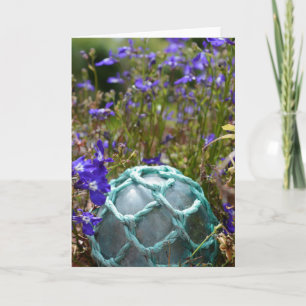 Glasfiske Flyter och blommor Kort