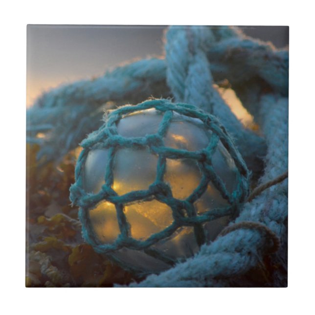 Glasfiske flyter, sunset, Alaska Kakelplatta (Framsidan)