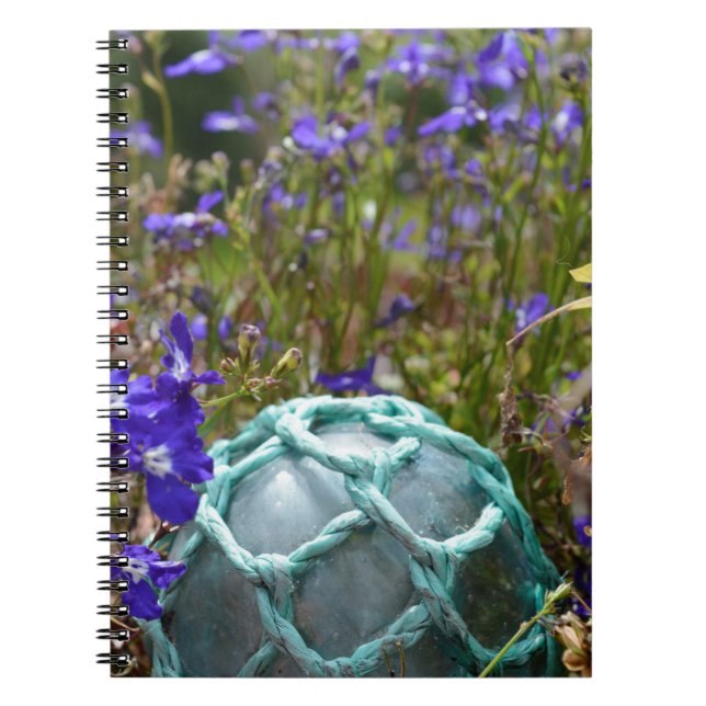 Glasfiskefloat och blommor anteckningsbok (Framsidan)