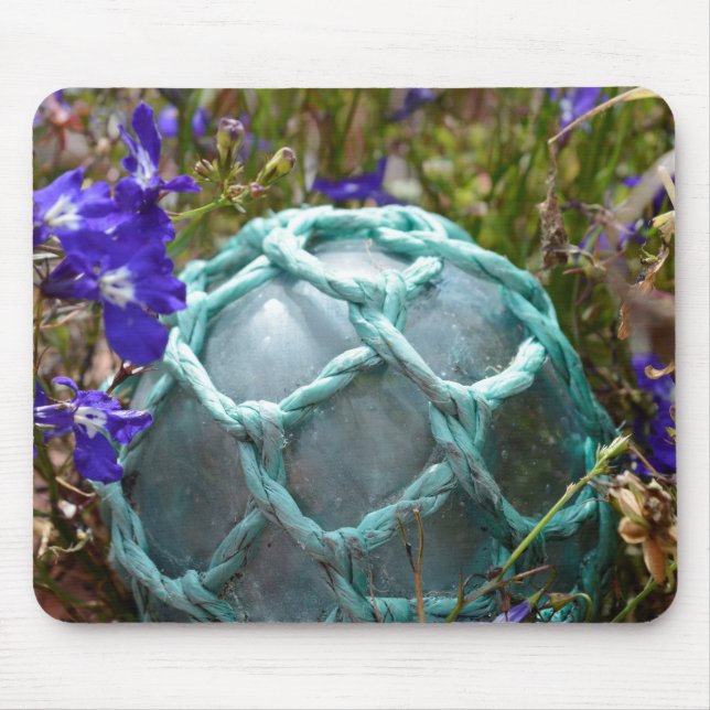 Glasfiskefloat och blommor musmatta (Framsidan)
