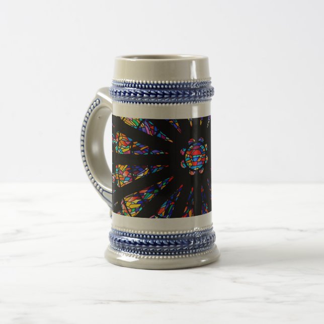 Glasfönster av kyrkans nedfläckad färg sejdel (Framsida vänster)