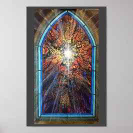 Glasfönster för kyrkans nedfläckad poster