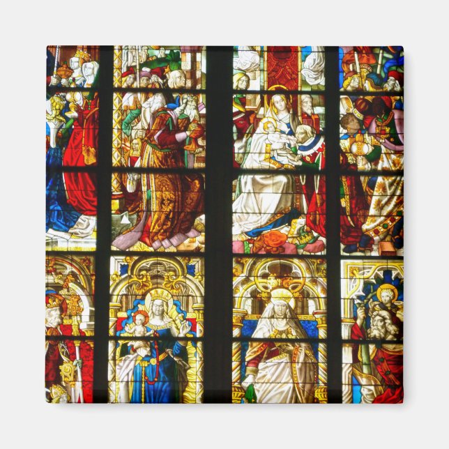 Glasfönster i Kölns katedral, Tyskland Magnet (Framsidan)