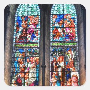 Glasfönster, målat, Salisbury Cathedral, Förenade  Fyrkantigt Klistermärke
