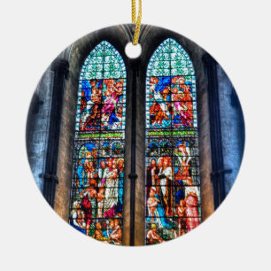 Glasfönster, målat, Salisbury Cathedral, Förenade Julgransprydnad Keramik