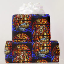 Glasfönster med fastsatt glasyta i Baby Jesus jul