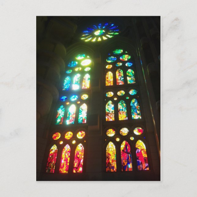 Glasfönster med glasform vykort (Framsida)