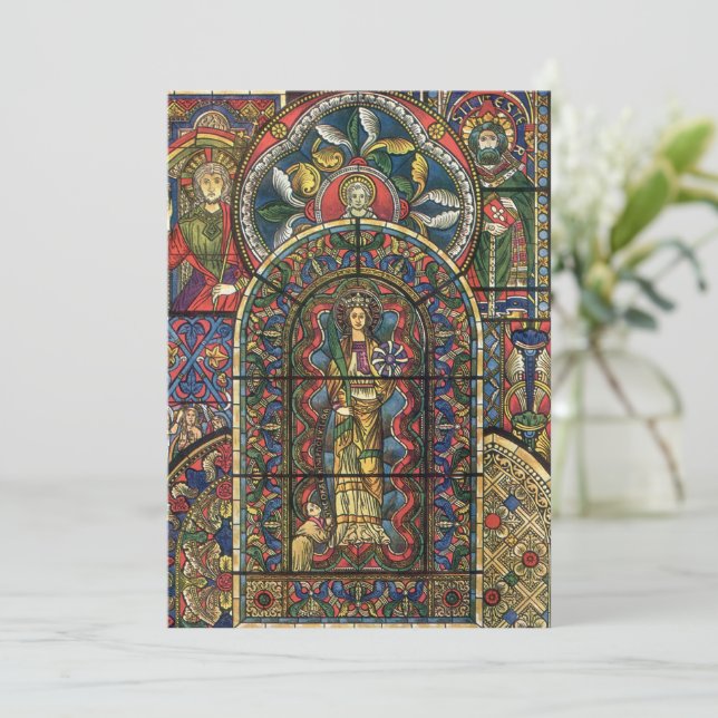 Glasfönster med kyrka, Vintagens arkitektur (Stående Fram)