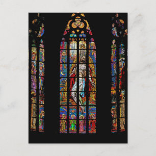 Glasfönster, St Vitus-katedral, Prag Vykort