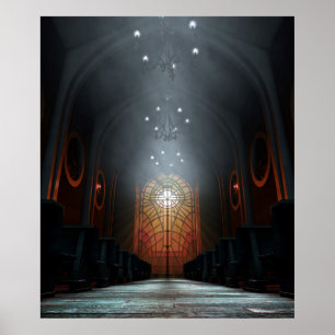 Glasfönsterkyrka Poster