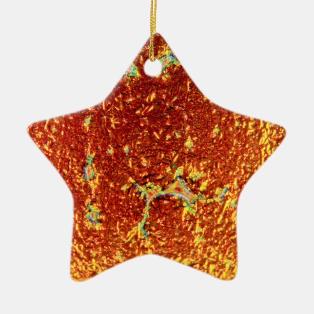 Glasfusion med guld julgransprydnad keramik (Framsidan)