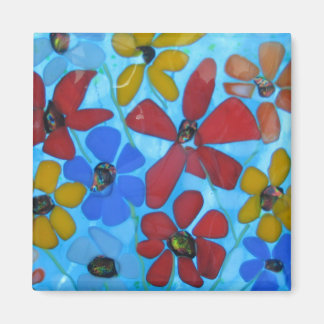 Glasfusionsblomma Magnet