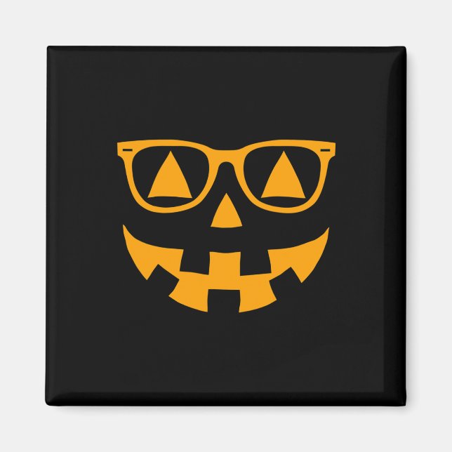 Glasglasögonen jack o lantern Ansikte Halloween P Magnet (Framsidan)