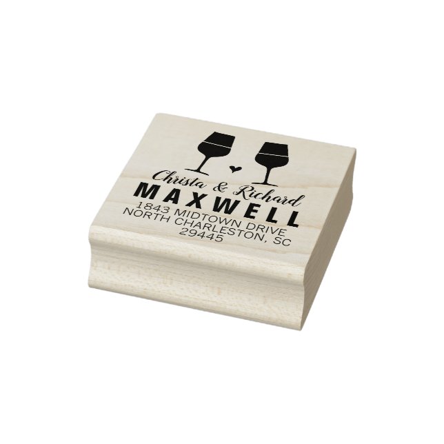 Glasglasögonen vin Älskare Vin i Par Adress Frimär Stämpel (Stämpel)