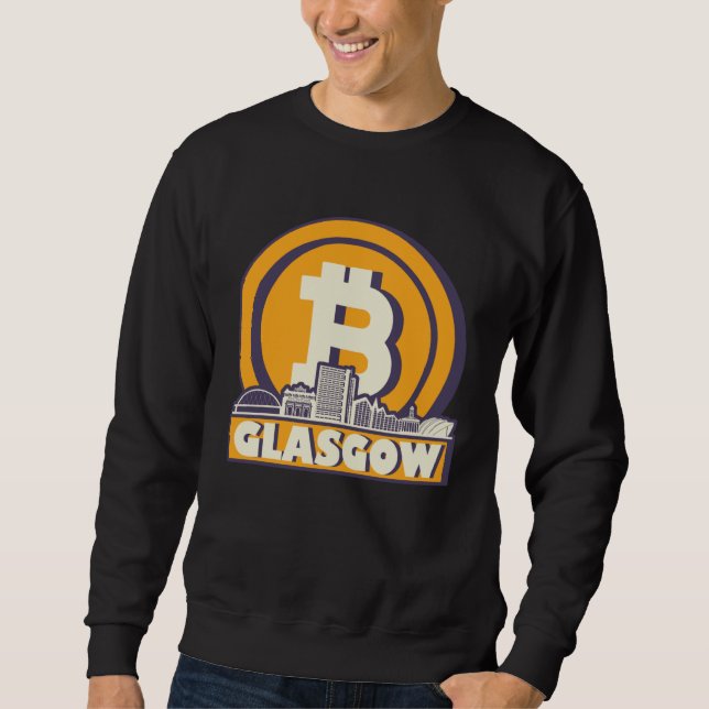 Glasgow Bitcoin Maximalist Lång Ärmad Tröja (Framsida)