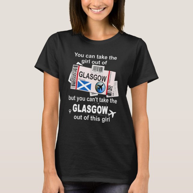 Glasgow Boarding Pass Glasgow Girl Glasgow T Shirt (Framsida)