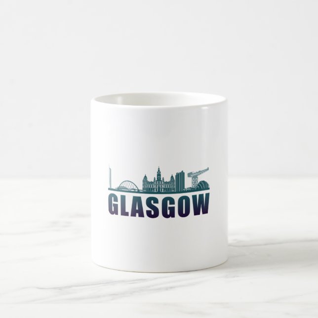 Glasgow City Cityscape Skyline Funny Gift Idea Kaffemugg (Center)