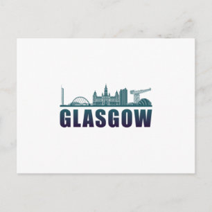 Glasgow City Cityscape Skyline Funny Gift Idea Vykort
