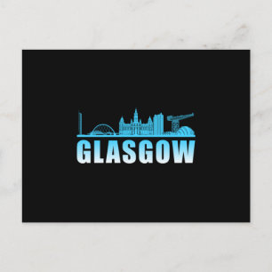 Glasgow City Cityscape Skyline Resa Funny Gift Vykort