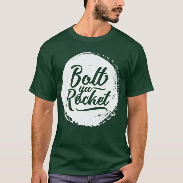 Glasgow Dialect Bolt Ya Rocket Tee (Framsida)