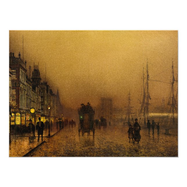 Glasgow Docks, 1880 av John Atkinson Grimshaw Fototryck (Framsidan)