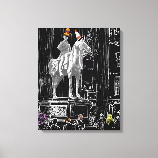 Glasgow Duke av Wellington Statue Digital Art Canvastryck (Framsida)