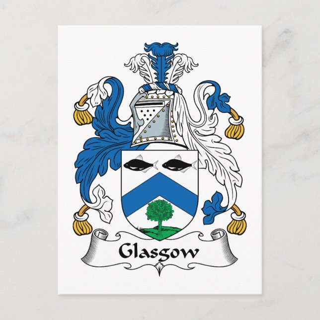 Glasgow Family Crest Vykort (Framsida)