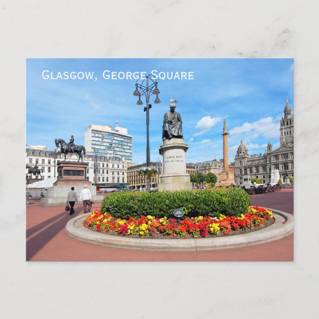 Glasgow, George Square, Skottland Vykort (Framsida)