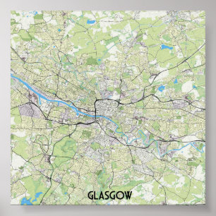 Glasgow karta poster