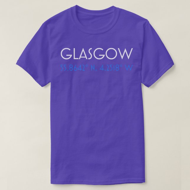 Glasgow-koordinater T Shirt (Design framsida)