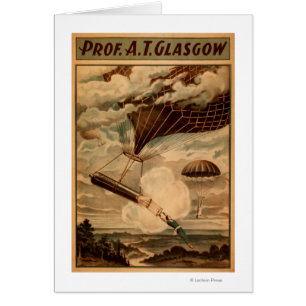 Glasgow Luftballong Circus Theater Poster Hälsningskort