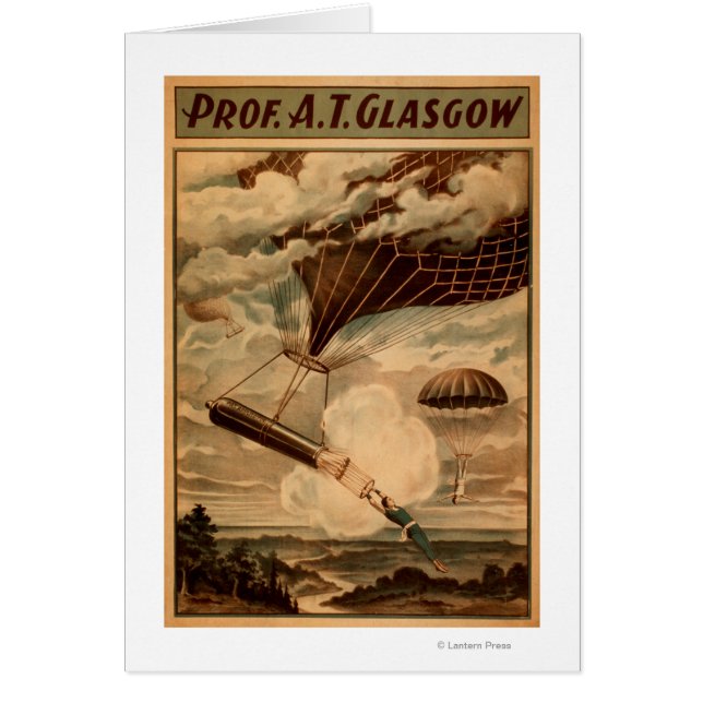 Glasgow Luftballong Circus Theater Poster Hälsningskort (Framsidan)
