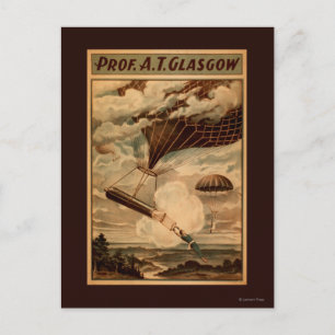 Glasgow Luftballong Circus Theater Poster Vykort